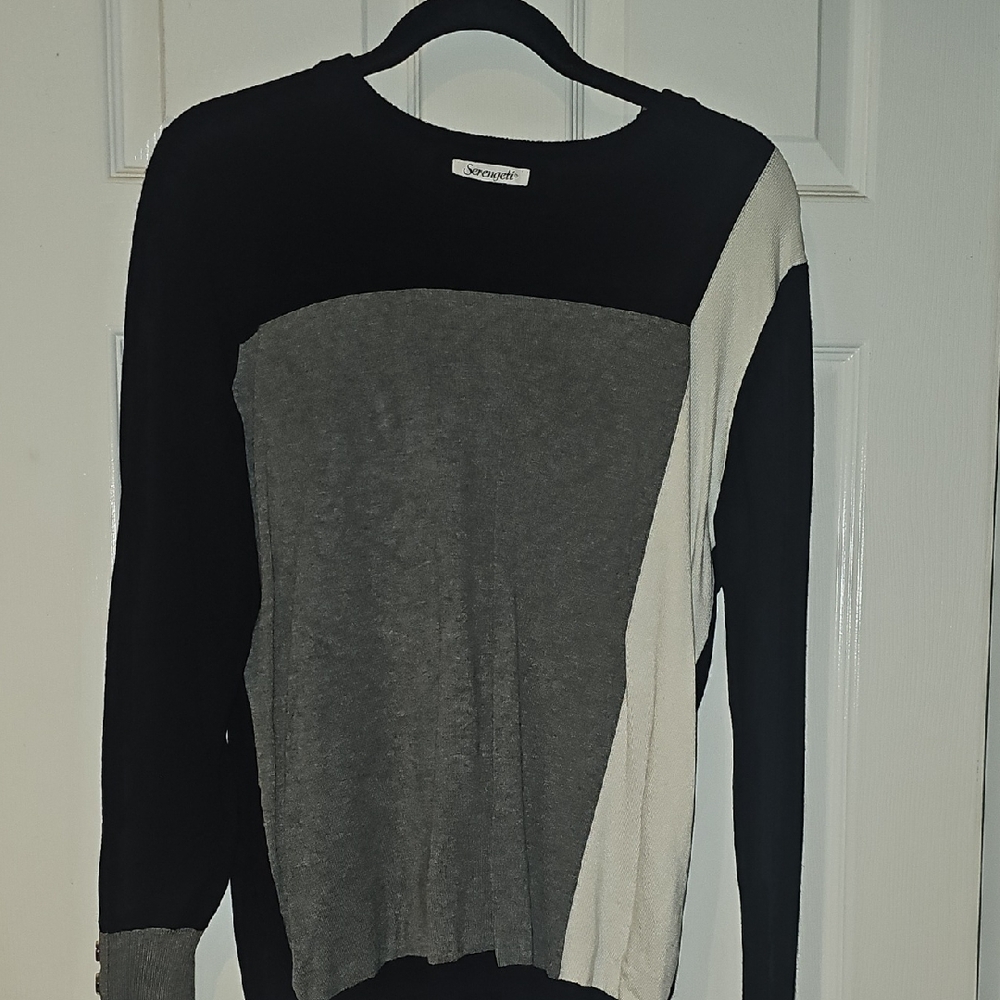 Serengeti Black, Gray and White Knit Sweater